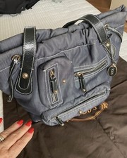 Borsa Tod’s Blu Scuro In Tessuto Jeans e Vernice