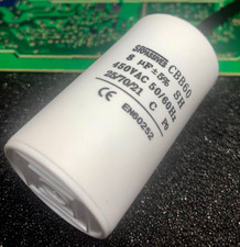 8uF 450V Condensatore Per Motori Ø35x60mm ±5% 25/70/21 con Filo