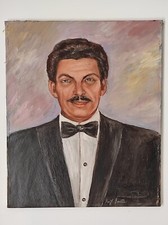 Ritratto uomo olio su tela Dipinto antico Quadro 50 x 60 di Rosy Raciti Cutuli