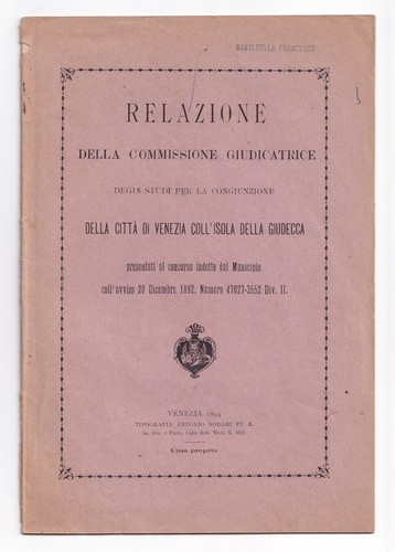 1894 venezia relazione - venezia,