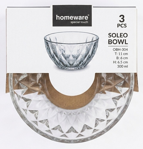 Set ciotole vetro lavorato - set,