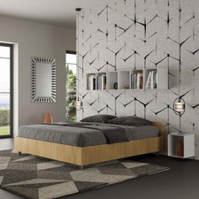 Letto legno matrimoniale NUAMO 160x190 con o senza contenitore quercia natura