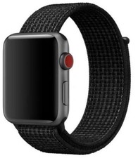 CINTURINO ORIGINALE APPLE WATCH 44MM 45MM 46MM NIKE SPORT LOOP NERO PLATINO