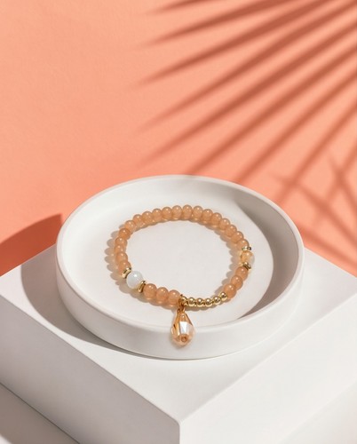 Bracciale perle rosa oro - bracciale,