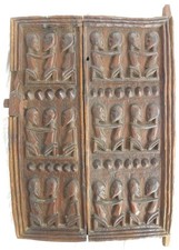Porta di granaio cm 66x47 con avi della tribù Paleonegritica Habbe Dogon AFRICA