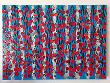 QUADRO MODERNO ASTRATTO DIPINTO A MANO PAESAGGIO ALBERI IN FIORE 50x70x4 RIF123