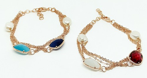 Bracciale multifilo perle - bracciale,