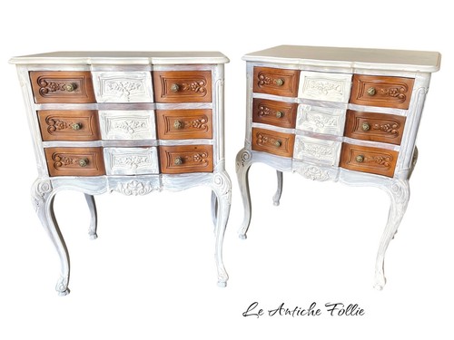 Coppia comodini vintage shabby - comodini,