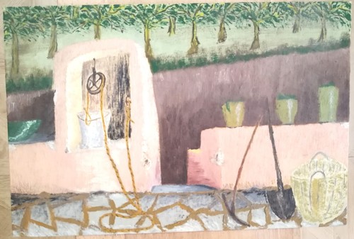 Campagna quadro olio su - "in,