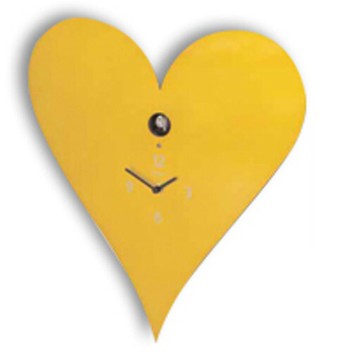 Cuore giallo orologio cucu - cucu, a
