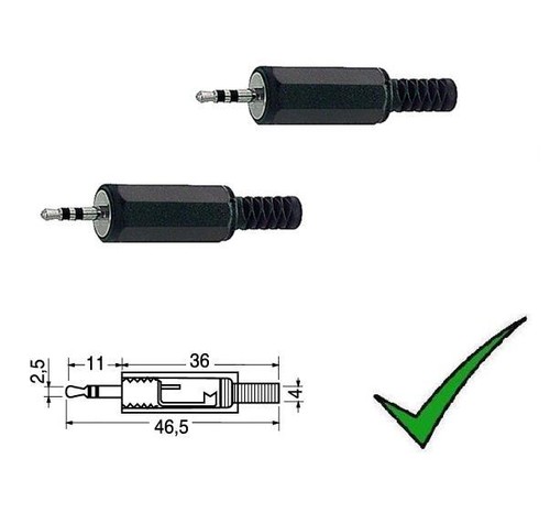 2pz spina jack - jack, 2,5mm