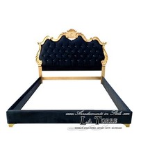 Letto Matrimoniale Barocco contenitore ecopelle o tessuto in legno qualsiasi col