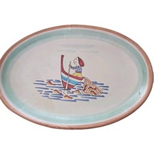 Piatto Ovale, Vietri, Ottime Dimensioni, Vintage, Marchio E Numerazione Solimene