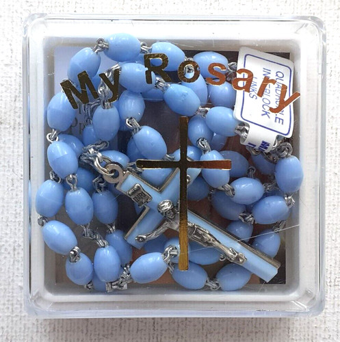Plastic rosary blue - rosary,