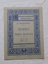 Sunto di teoria Musicale E. Pozzoli 2° Corso Ricordi Milano Spartito Libro