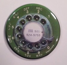 Green Phone Dial Fridge Magnet