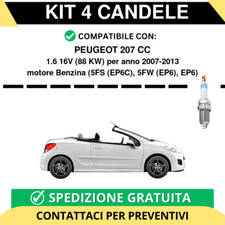 KIT 4 CANDELE per PEUGEOT 207
