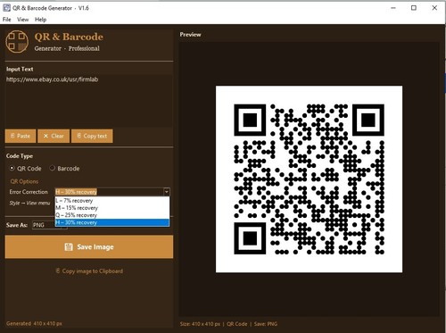 Generatore codici e - qr,