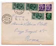 RSI Fratelli Bandiera Cent. 25 - valori gemelli su busta