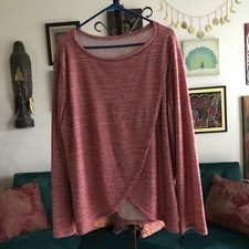 Maglione incrociato AGNES & DORA taglia XXXL corallo maglia sintetica nuovo con etichetta