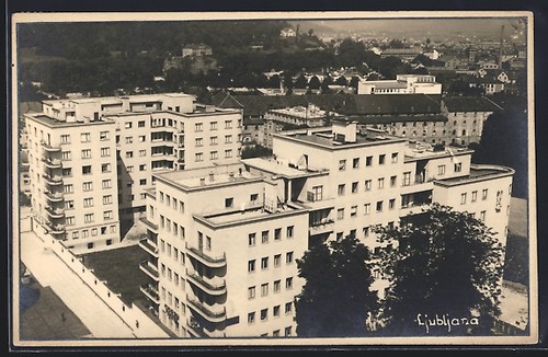 Cartolina lubiana grattacieli - cartolina, lubiana,