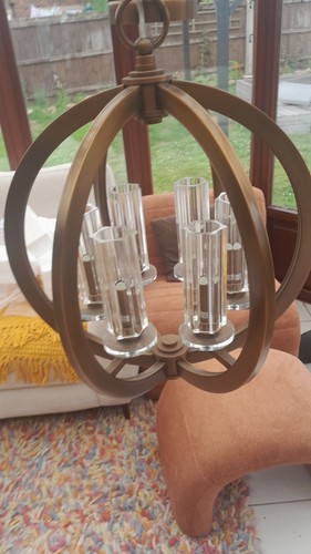 Lampadario brutalista bronzo - lampadario,