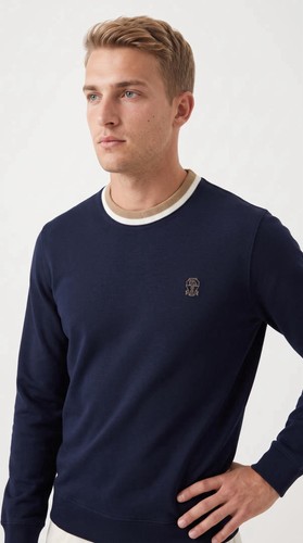 Felpa uomo cotone blu - uomo, in