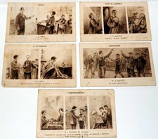 5 vecchie cartoline "La regola