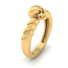Oro Giallo FN 925 Argento Sterling Anello Teschio Donna Gotico Matrimonio