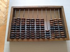 VECCHIO CALCOLATORE ABACO IN LEGNO