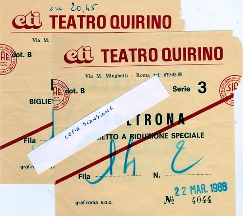 Biglietti teatro quirino - 2, di