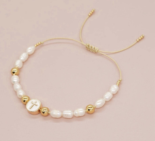 Bracciale cordino perline
