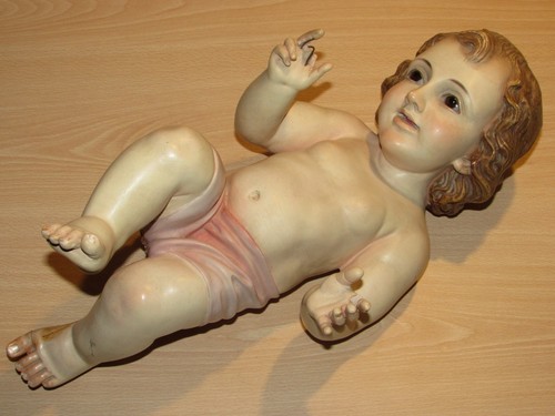 Antigua imagen escultura - , niño