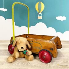 Antico Giocattolo in Legno vintage d'epoca Inglese Anni 50 Carriola Retro 