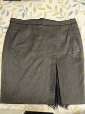 Twin Set Gonna Nuova Grigio Scuro Invernale A Tubino Corta Spacco Con Pizzo ?