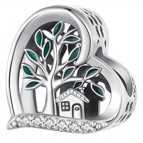 Charms ciondolo cuore - albero,