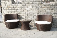 DIVANO RATTAN ARREDO GIARDINO TOTEM MARRONE CUSCINI TAVOLO SEDIE POLTRONE - ITA