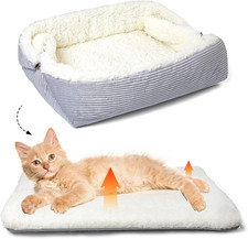 Cuccia per Gatti E Cani Interno, 42 X 38 Cm Cuccia Pelosa, Pieghevole, Lavabile,