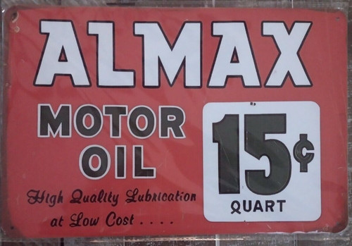 Insegna metallo almax olio - insegna,