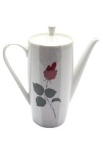 Bavaria Porzellan Caffettiera Motivo Rose Bianco Rosso Verde