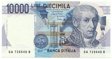 10000 LIRE BANCA D'ITALIA ALESSANDRO VOLTA LETTERA A 19/09/1984 qFDS