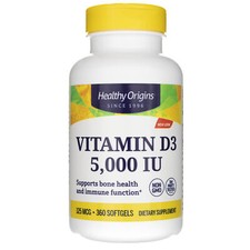 Healthy Origins Vitamina D3 5000 UI, 360 capsule