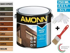 Impregnante Legno Esterni AMONN WASSERLASUR Professionale Ad Acqua Con Pennello