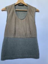 Fabiana Filippi Gilet Donna in puro Cachemire e suede. Tg. 44