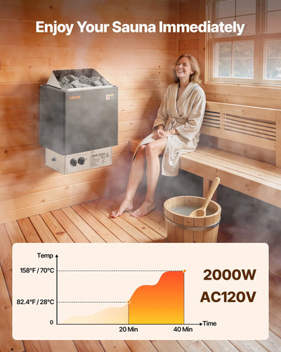 Riscaldatore sauna 2kw ac - riscaldatore, sauna,