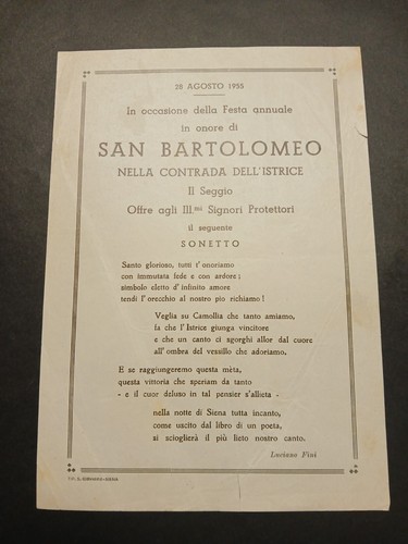 Palio siena istrice sonetto - di,