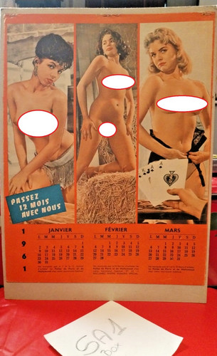 Calendario 1961 francia nudo - francia,