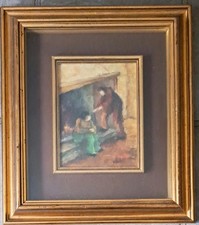 Due figure in un interno vicino a un camino acceso (di Domenico Giustacchini)