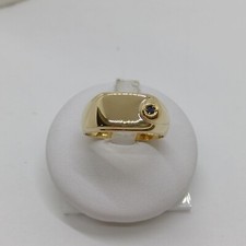 ANELLO DA UOMO IN ORO GIALLO 18KT 750 CON ZAFFIRO BLU 6,25 GRAMMI N.22 (0770)