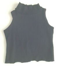 Sottogiacca donna nero, senza maniche, morbido collo a lupetto, tg 42-44